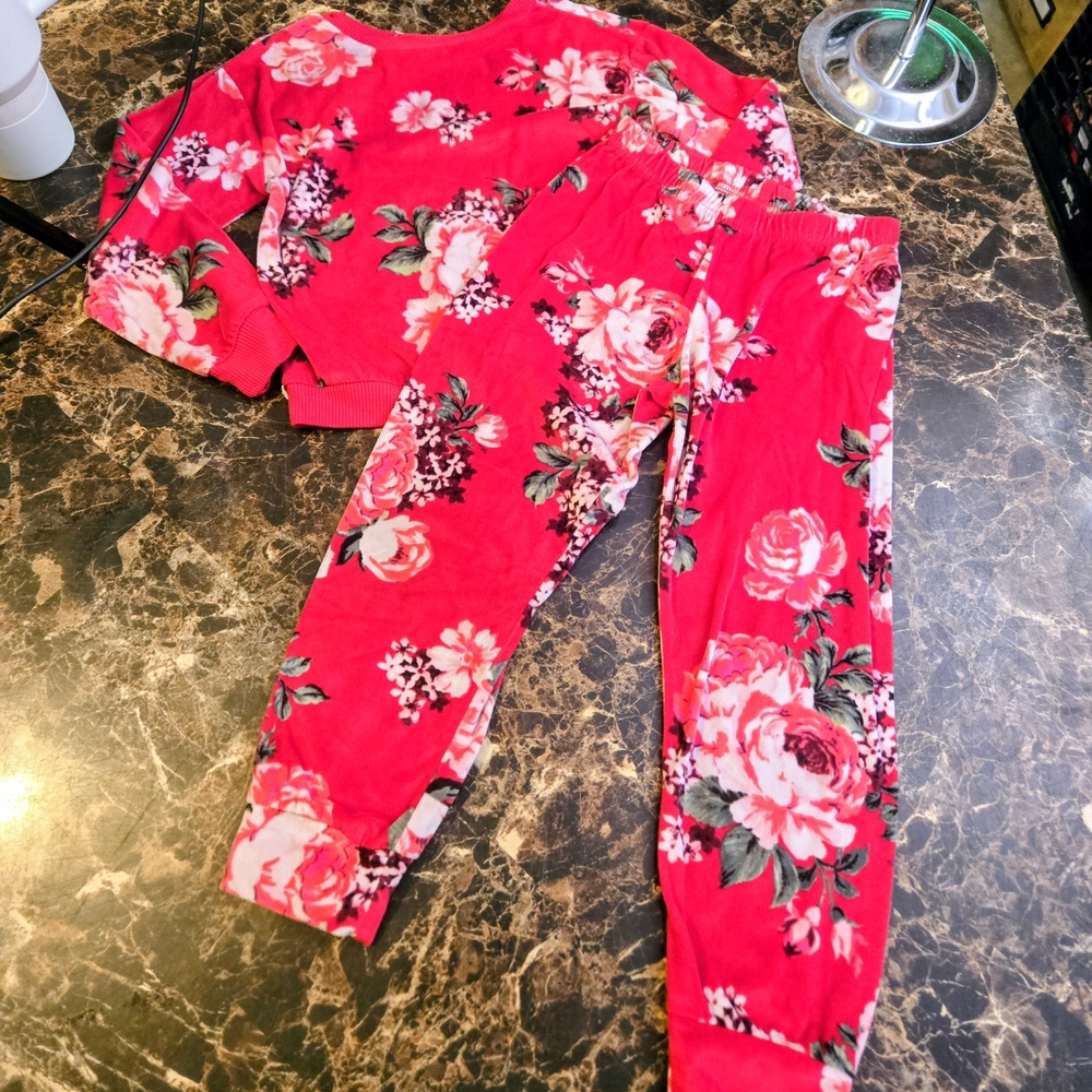 The Children's Place Vibrant Floral Set - Red and Pink